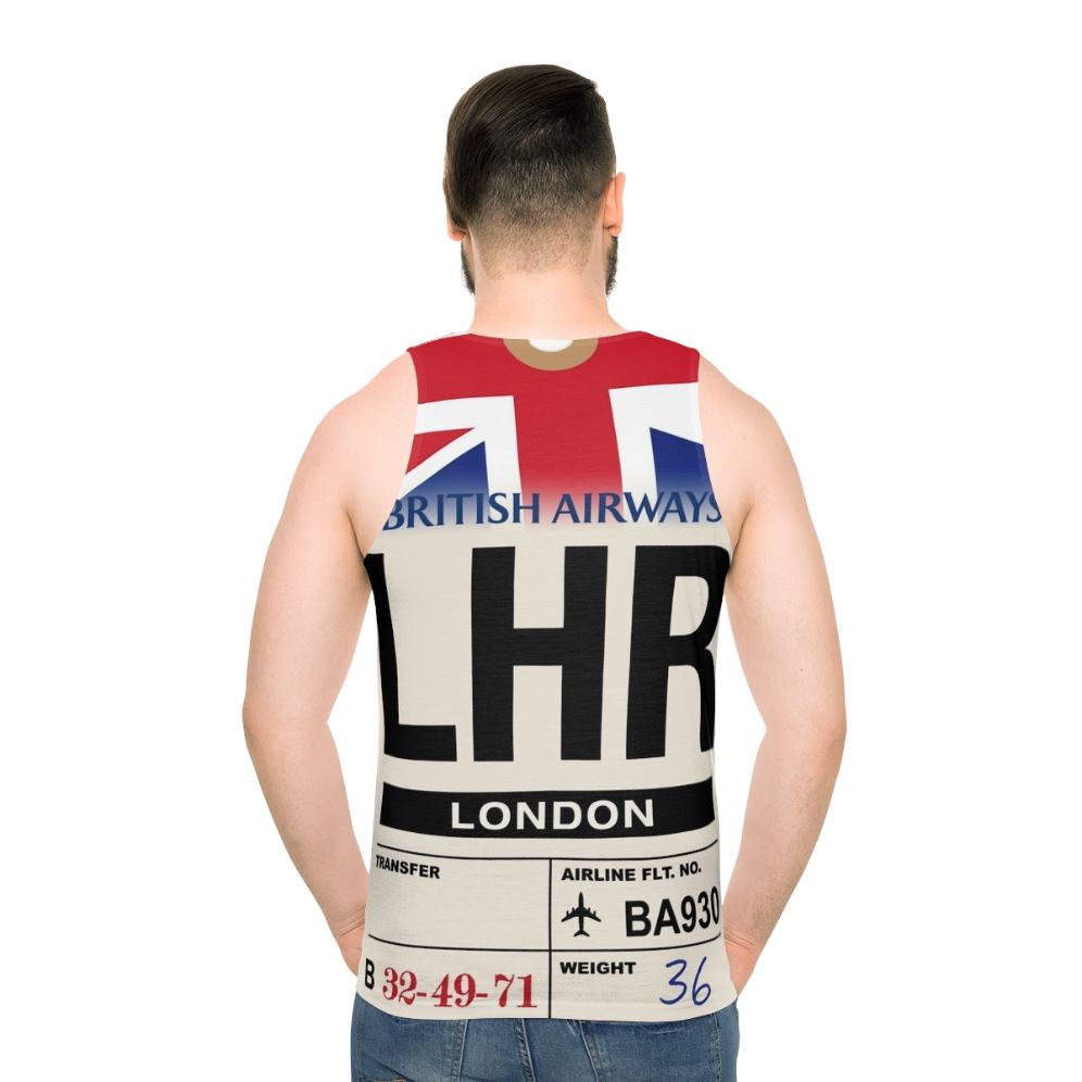 Unisex London Heathrow Airport Luggage Tag Tank Top