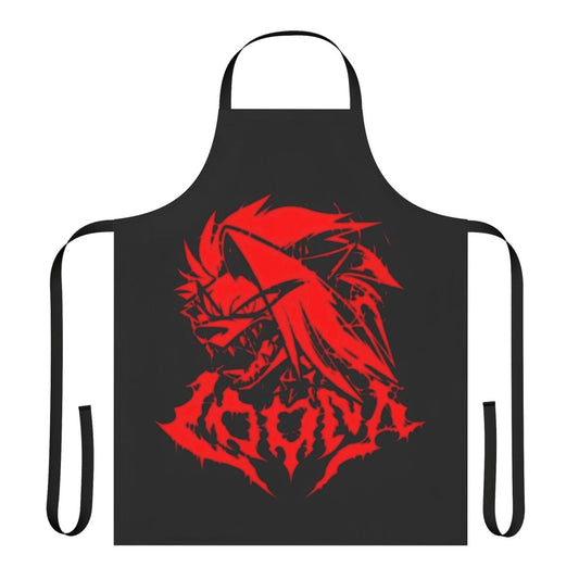 Helluva Boss Loona inspired apron featuring the character's wolf and moon design