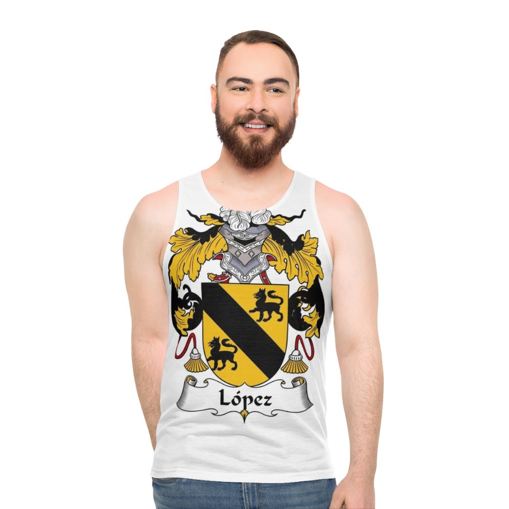 Lopez Coat of Arms Family Crest Unisex Tank Top