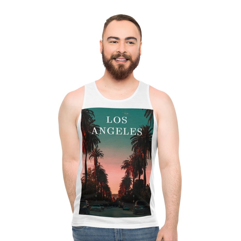 Los Angeles California Sunset Cityscape Unisex Tank Top