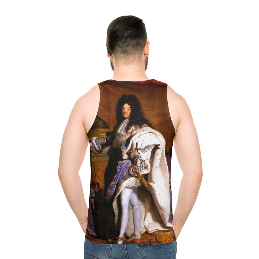 Unisex tank top featuring Hyacinth Rigaud's portrait of Louis XIV, the Sun King of France
