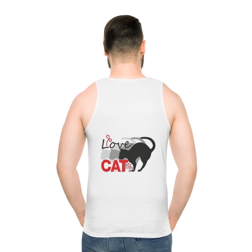 Unisex 'Love Cat' tank top with cat graphic