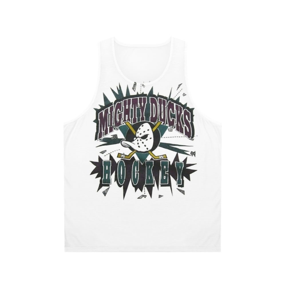 Unisex tank top with a funny hockey design