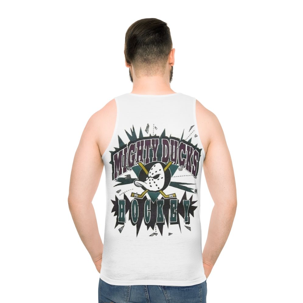 Unisex tank top with a funny hockey design