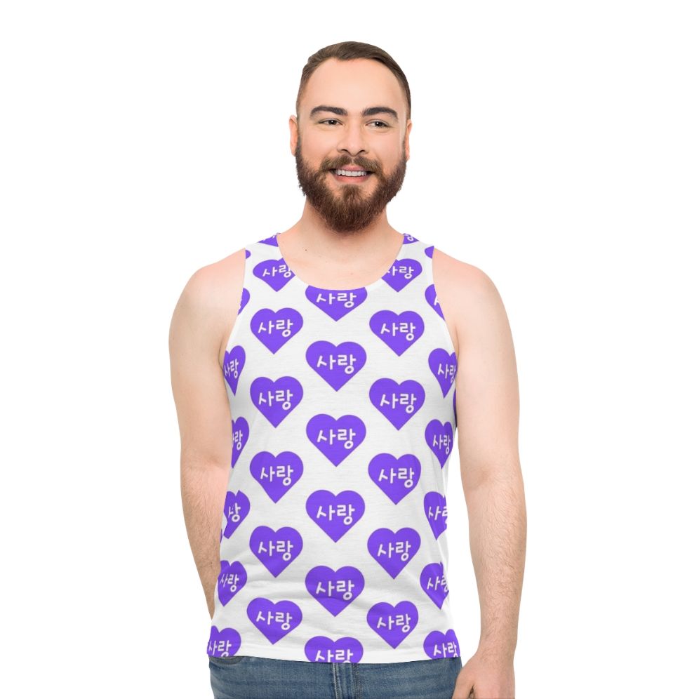 Love purple heart unisex tank top