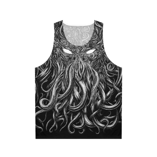 Lovecraft-inspired unisex tank top with gothic, supernatural design