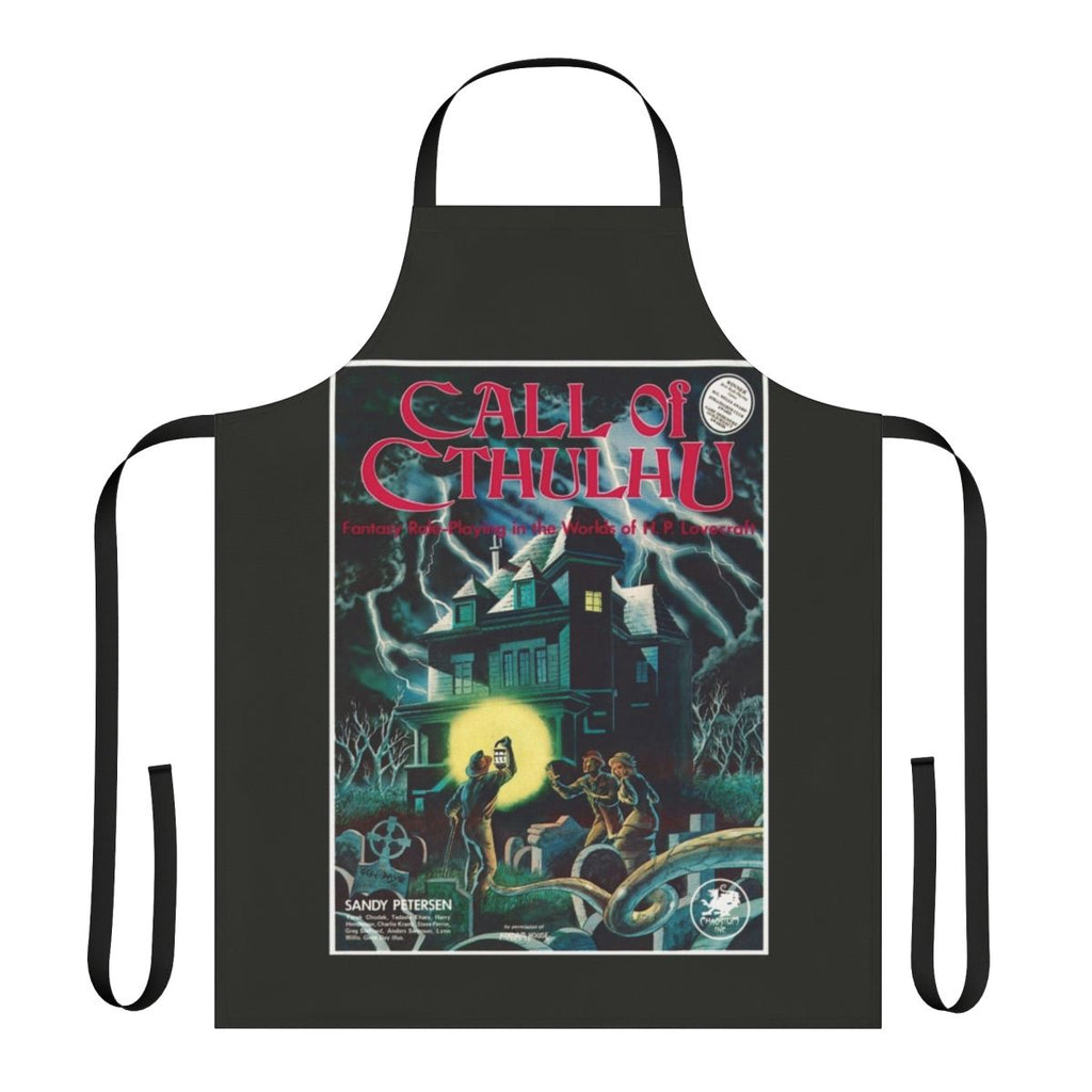 Apron featuring the classic cover art of the Call of Cthulhu roleplaying game by H.P. Lovecraft