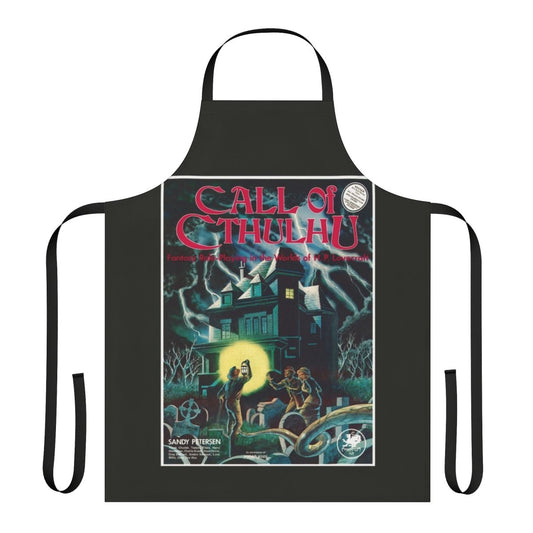 Apron featuring the classic cover art of the Call of Cthulhu roleplaying game by H.P. Lovecraft
