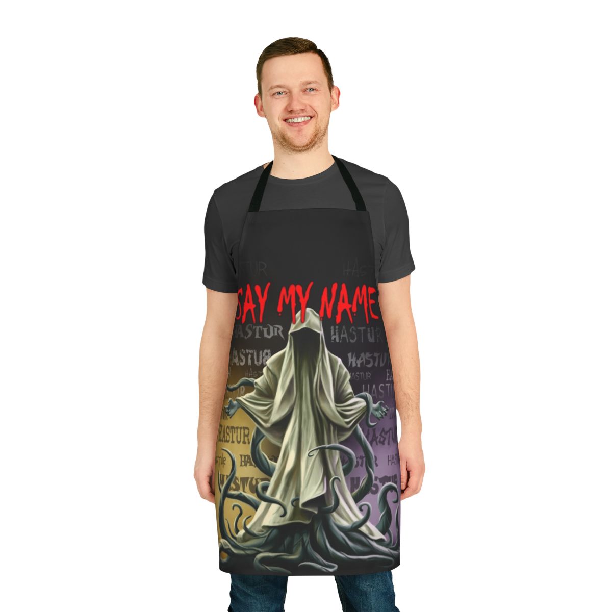 Lovecraft-inspired apron with Hastur the Unspeakable design