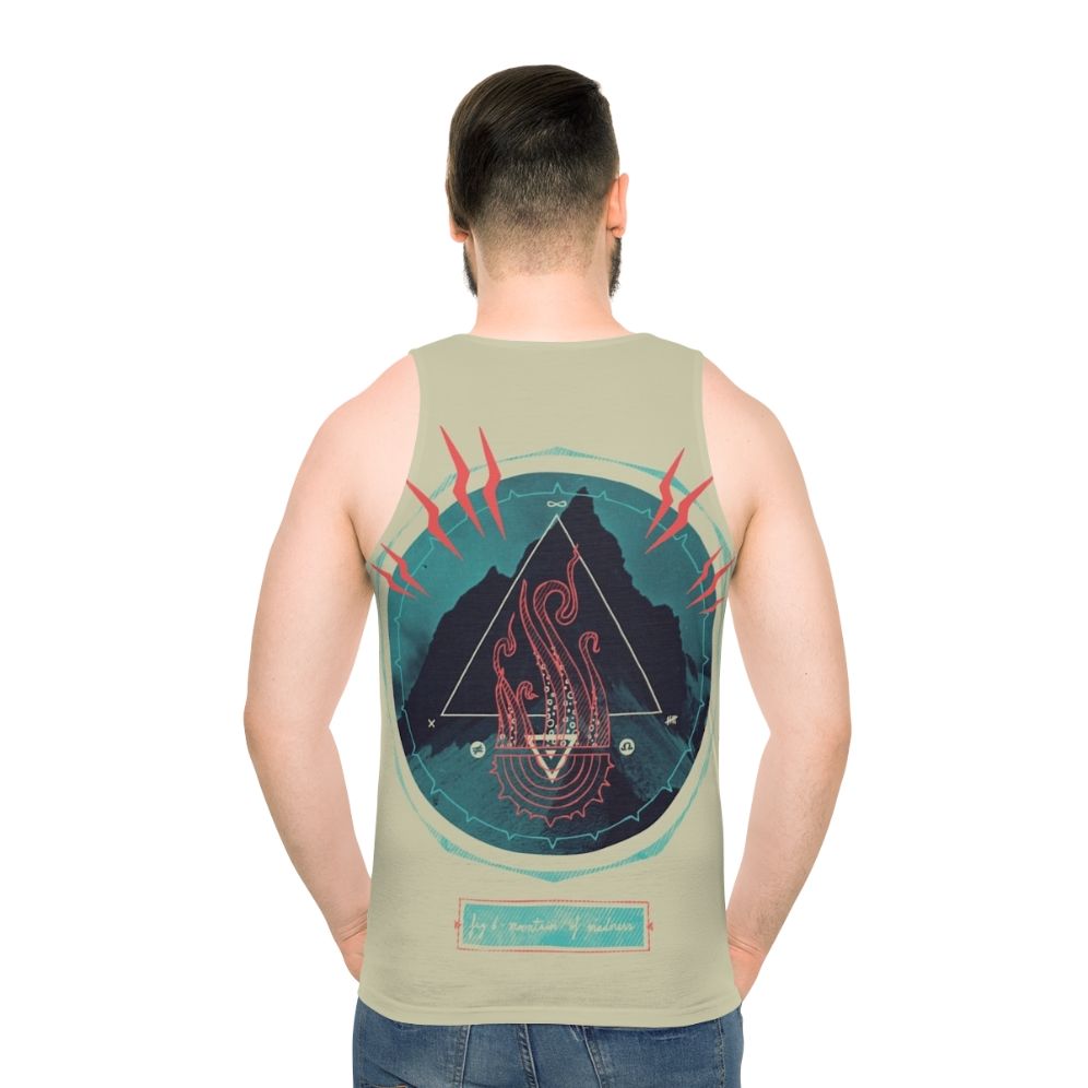 Lovecraft-inspired unisex tank top with abstract "Mountain of Madness" design
