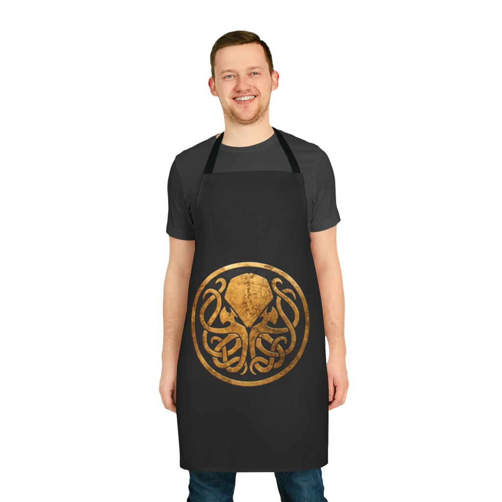 Lovecraftian Cthulhu-inspired apron with ancient Greek and Roman design elements