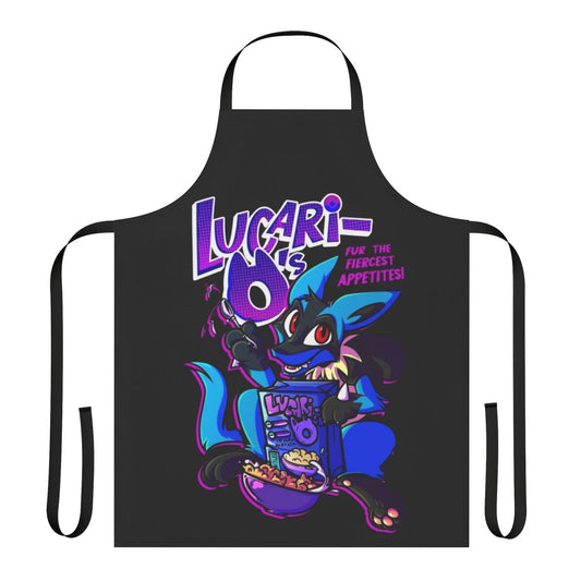 Lucari-inspired apron with purple, furry, and gaming elements
