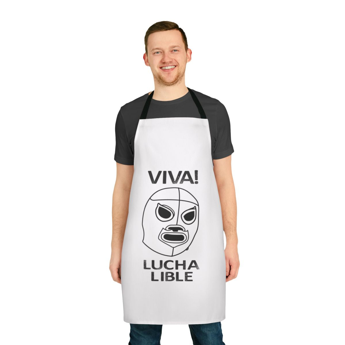 Lucha libre-style apron featuring No More Heroes-inspired design