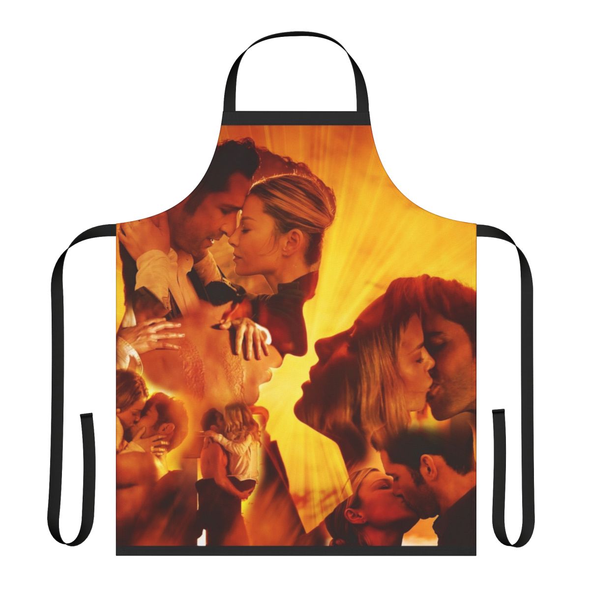 Lucifer TV show inspired apron with collage of Lucifer Morningstar and Chloe Decker