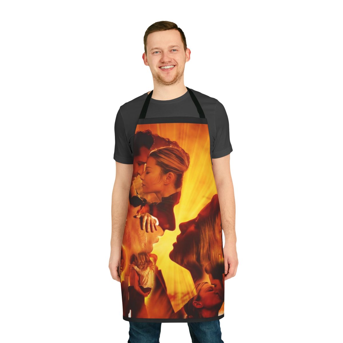 Lucifer TV show inspired apron with collage of Lucifer Morningstar and Chloe Decker