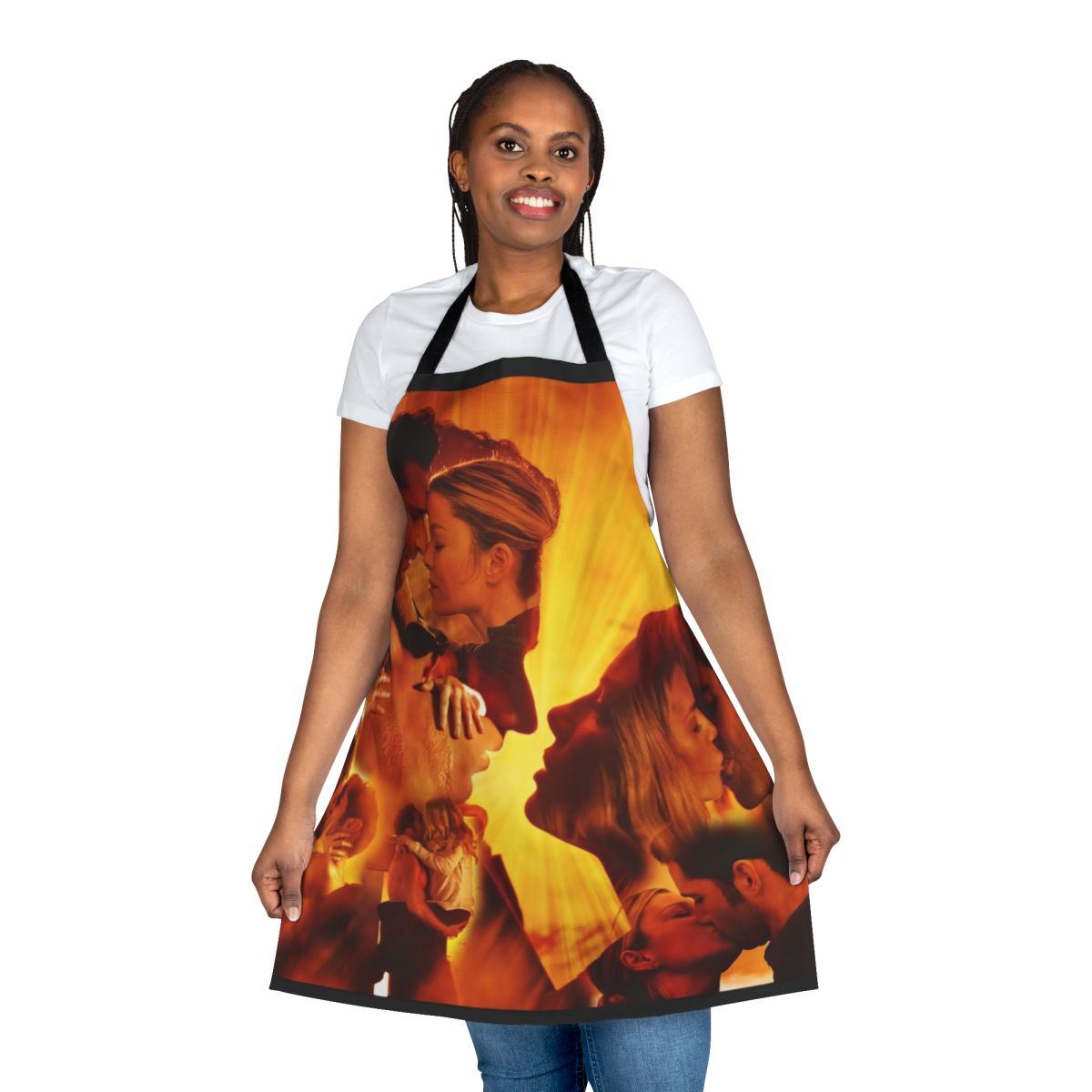 Lucifer TV show inspired apron with collage of Lucifer Morningstar and Chloe Decker