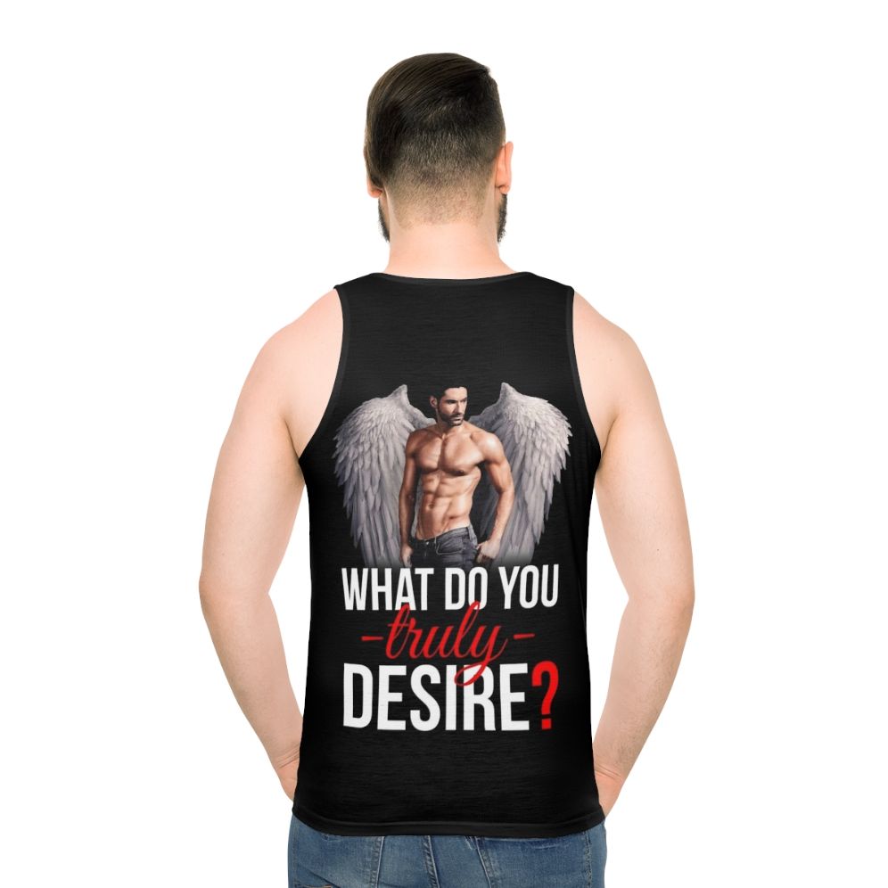 Lucifer-inspired unisex tank top with desire design