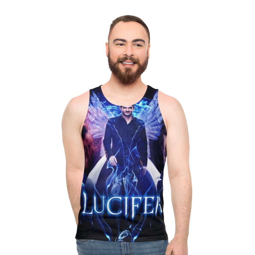 Lucifer Morningstar devil vs angel unisex tank top