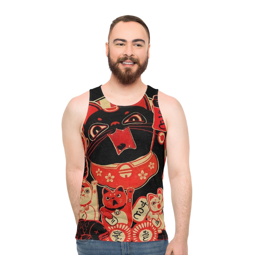 Lucky Cat Revolution Unisex Anime-Style Tank Top