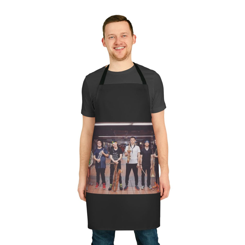 Apron featuring the Lucky Chops band logo and design for saxophone players and music fans