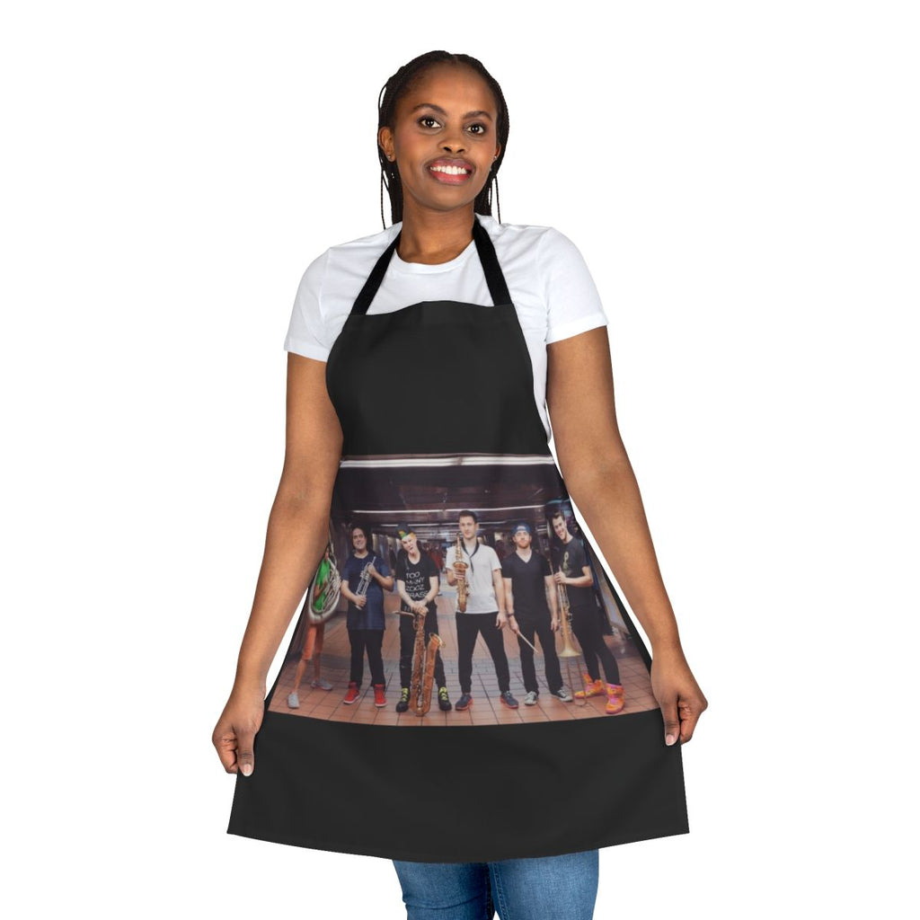 Apron featuring the Lucky Chops band logo and design for saxophone players and music fans