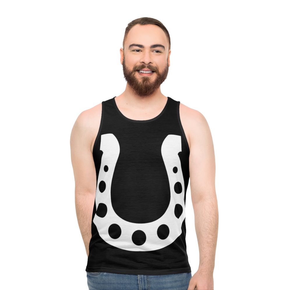 Lucky Horseshoe Unisex White Tank Top