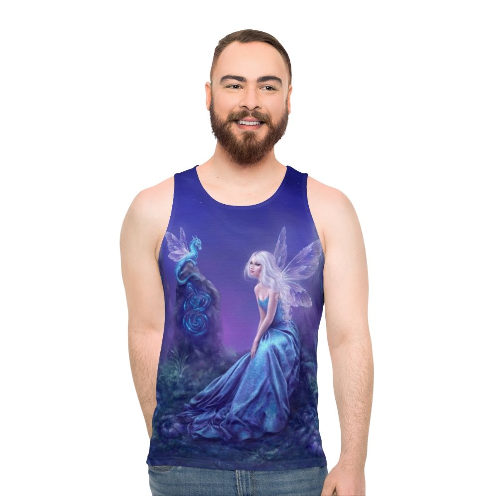 Luminescent fairy dragon fantasy art unisex tank top