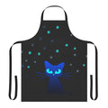 Glowing cat-themed apron with icicles and snowflakes design