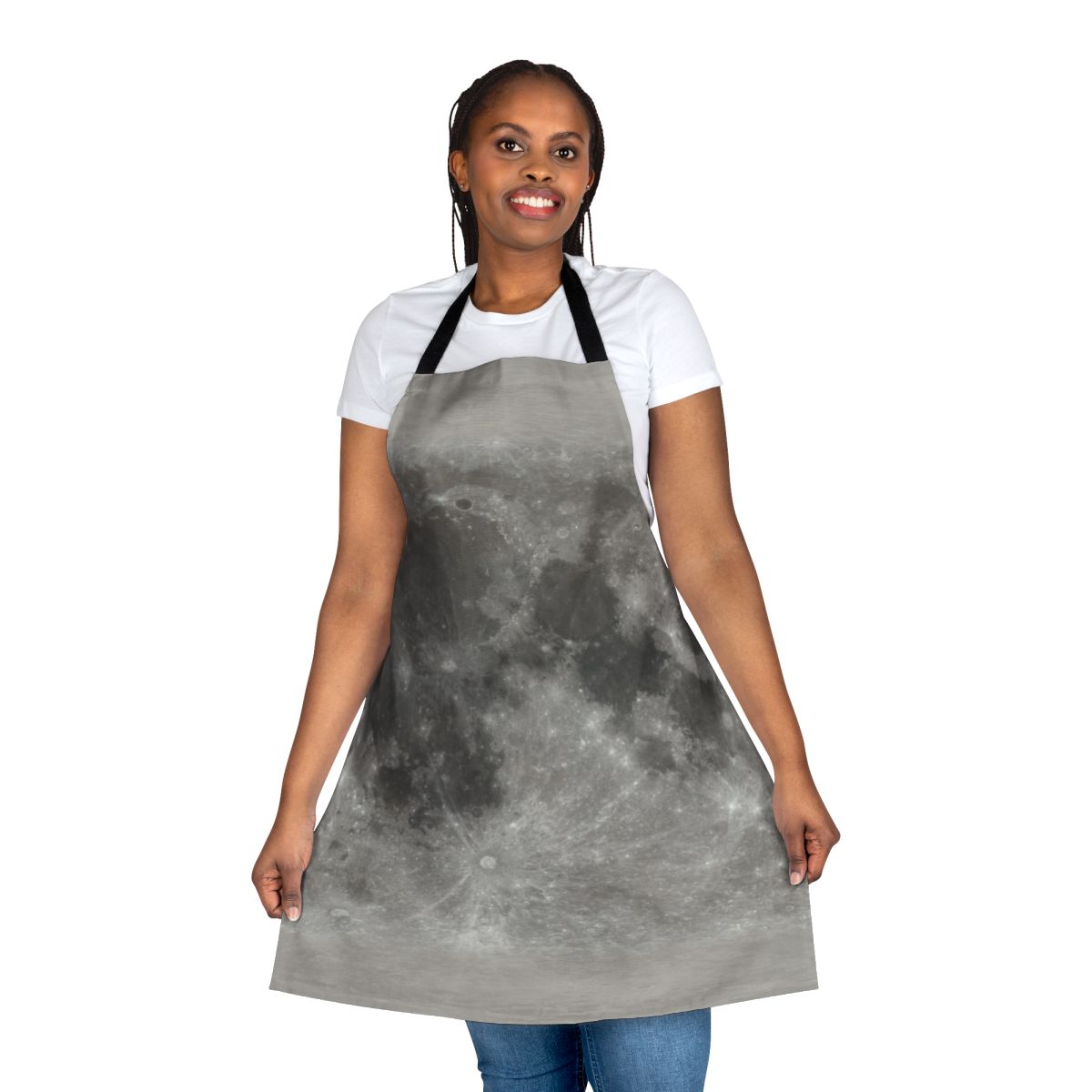 Lunar surface texture design apron for space enthusiasts