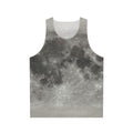 Unisex tank top with a textured lunar surface design