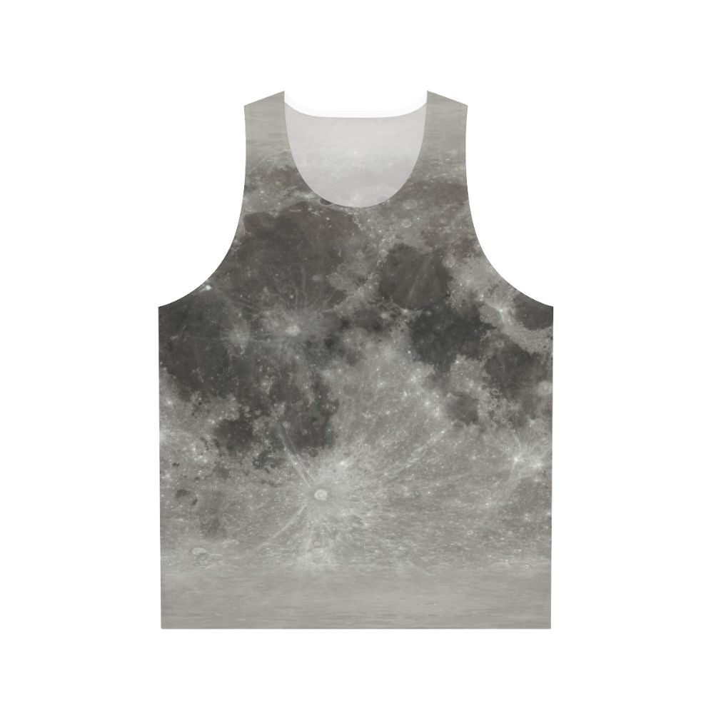Unisex tank top with a textured lunar surface design