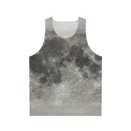 Unisex tank top with a textured lunar surface design