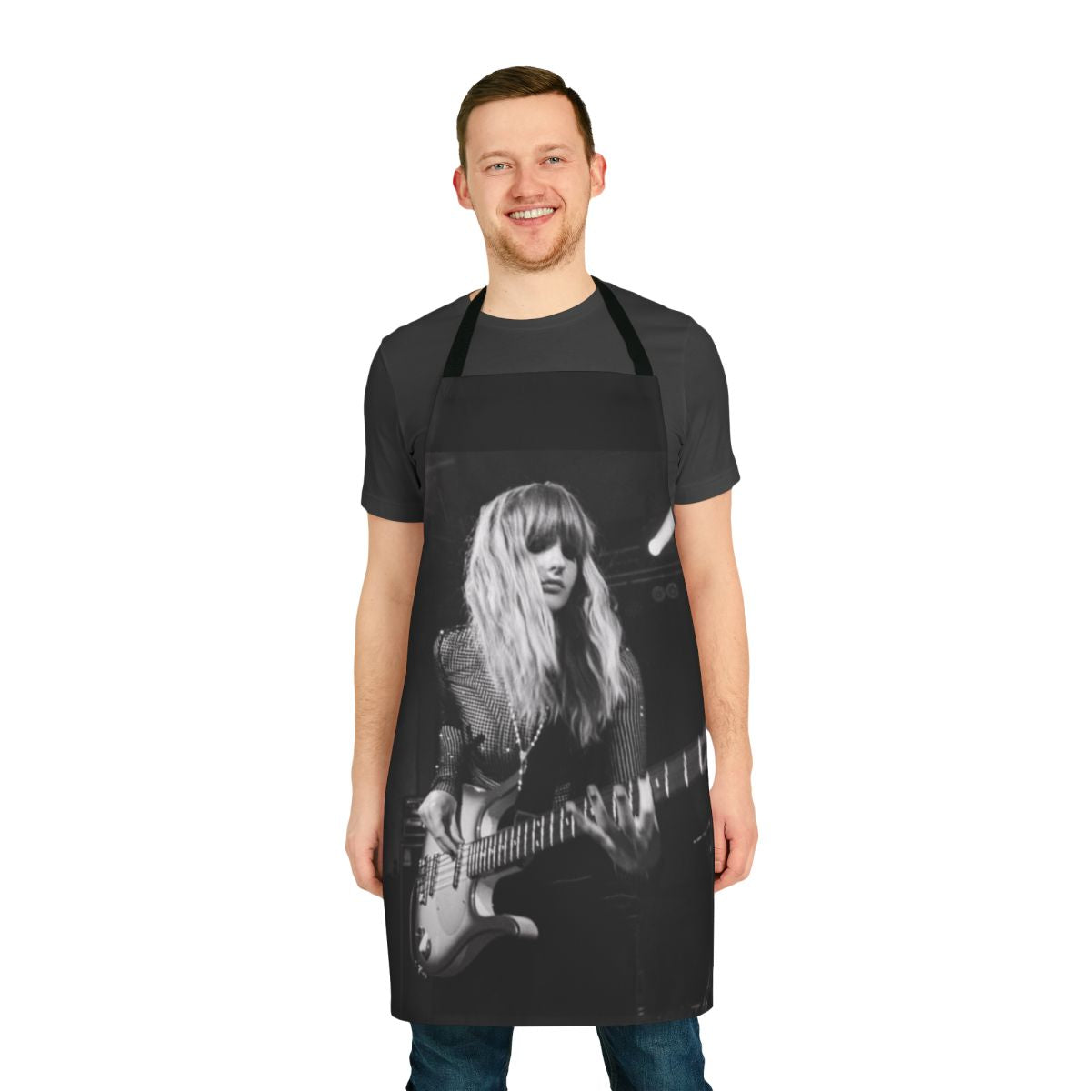 Måneskin inspired apron with band member names and logo