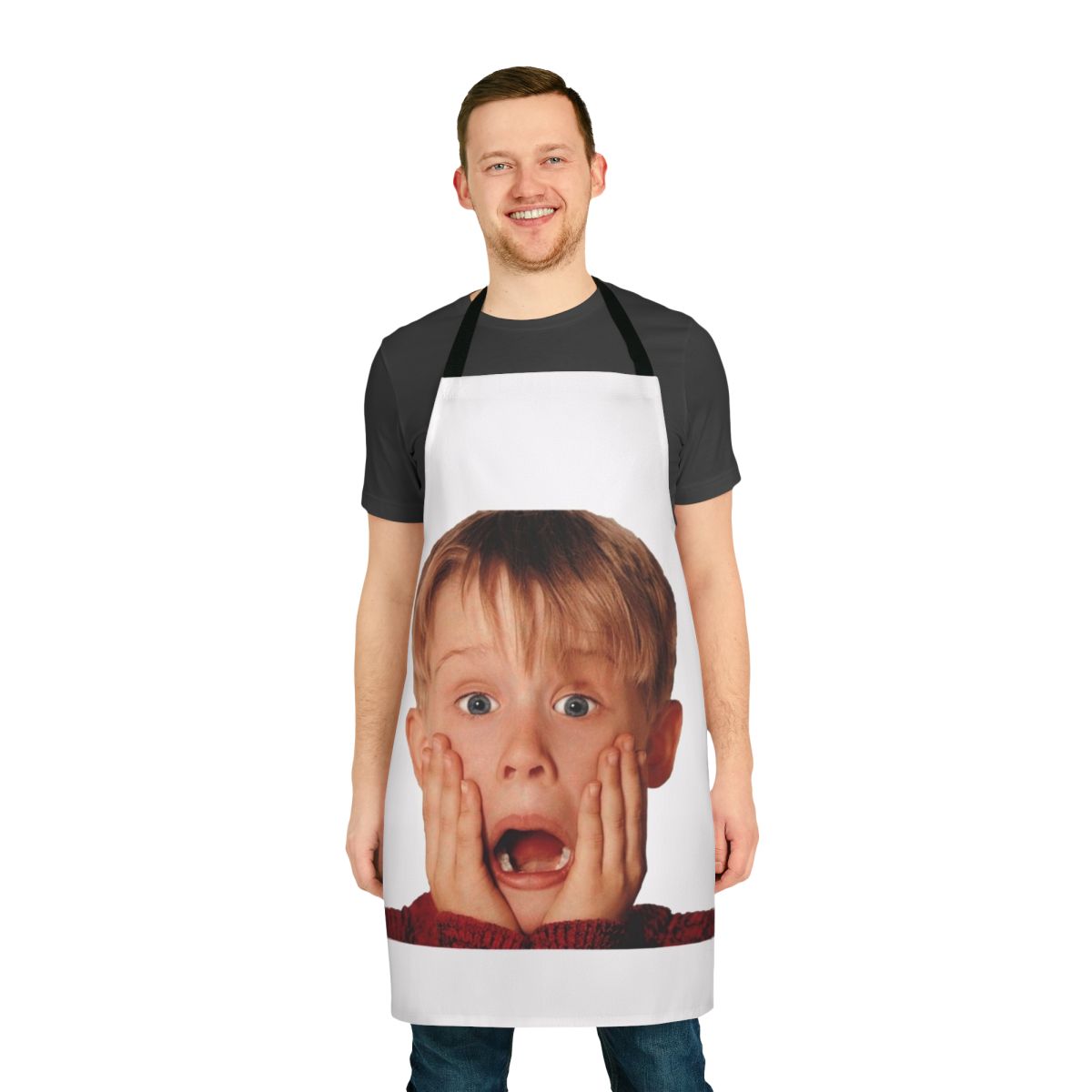 Macaulay Culkin-inspired apron featuring the iconic character from the Home Alone movie