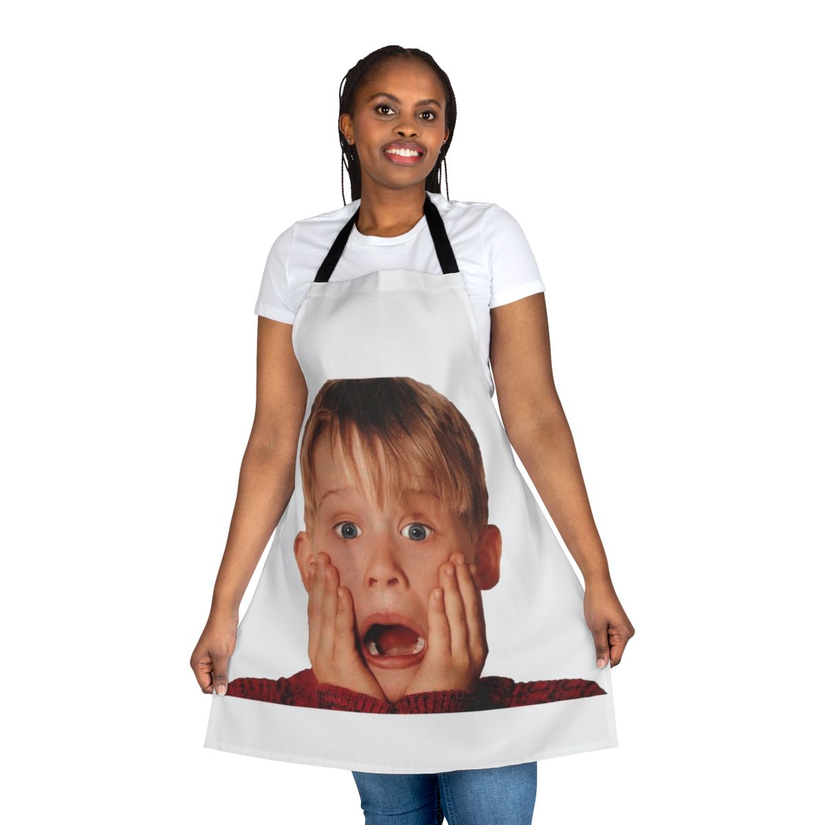 Macaulay Culkin-inspired apron featuring the iconic character from the Home Alone movie