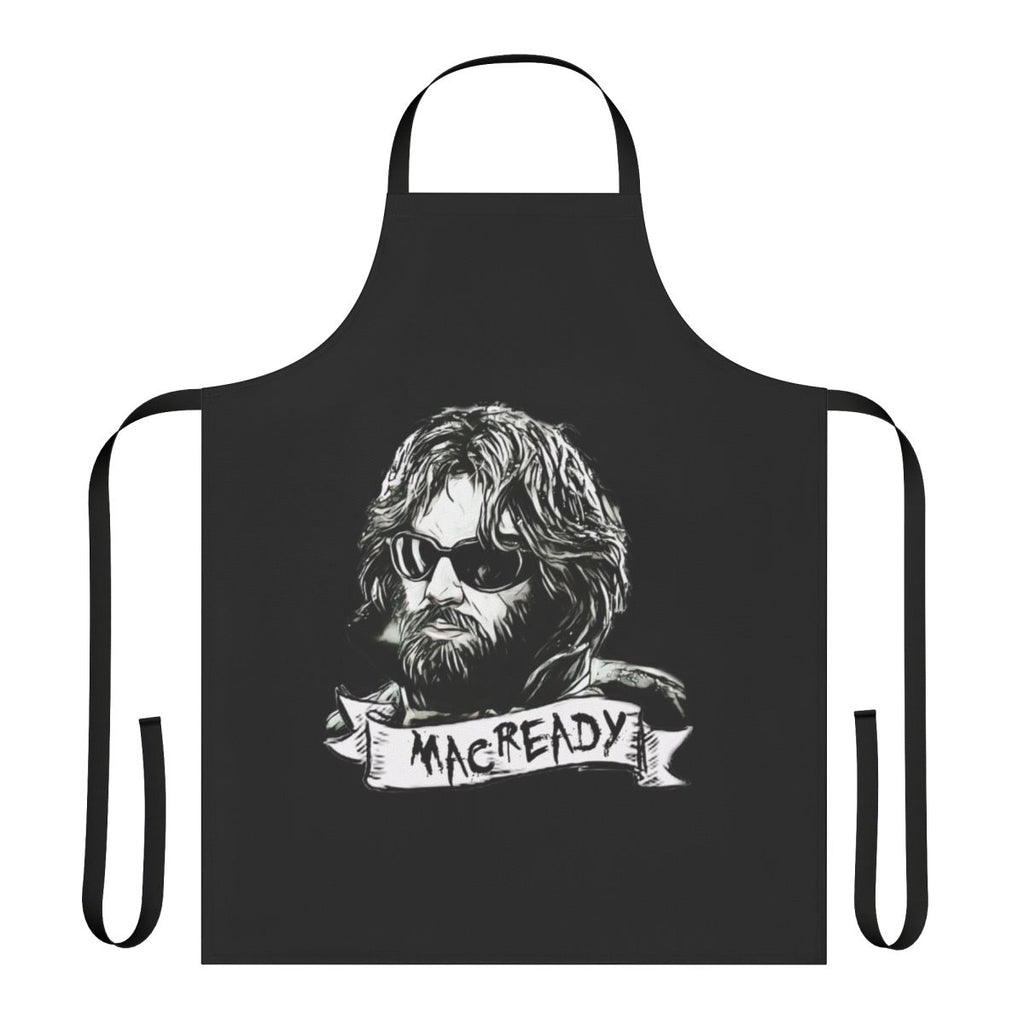 Macready inspired horror-themed apron with dog graphic
