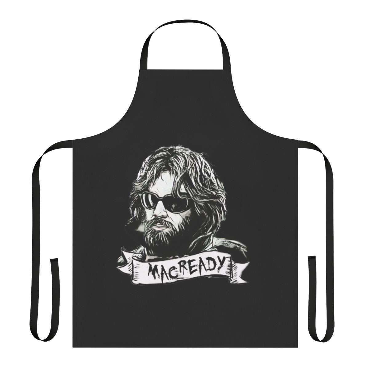 Macready inspired horror-themed apron with dog graphic