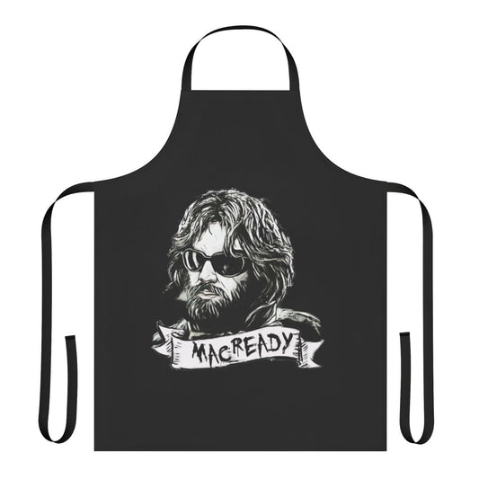 Macready inspired horror-themed apron with dog graphic