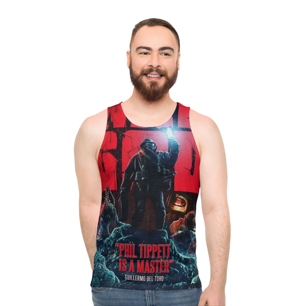 Unisex tank top featuring Mad God movie poster design