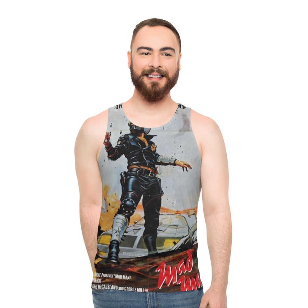 Mad Max distressed movie poster unisex tank top