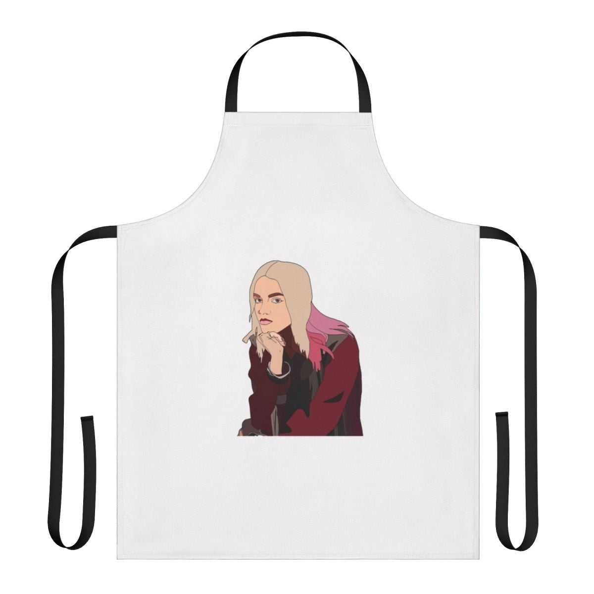 Maeve Wiley-inspired apron, featuring a floral design and a nod to the popular Netflix series Sex Education.
