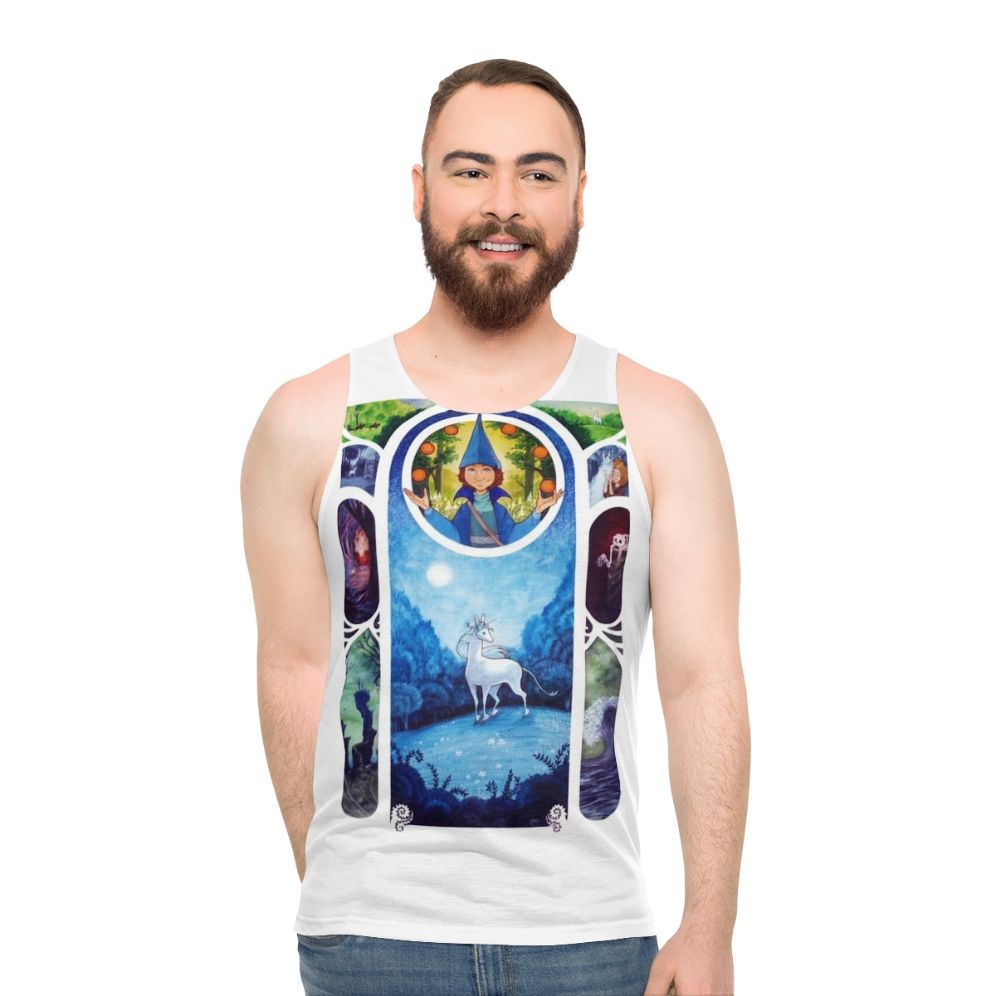 Magic tank top with last unicorn fantasy art design