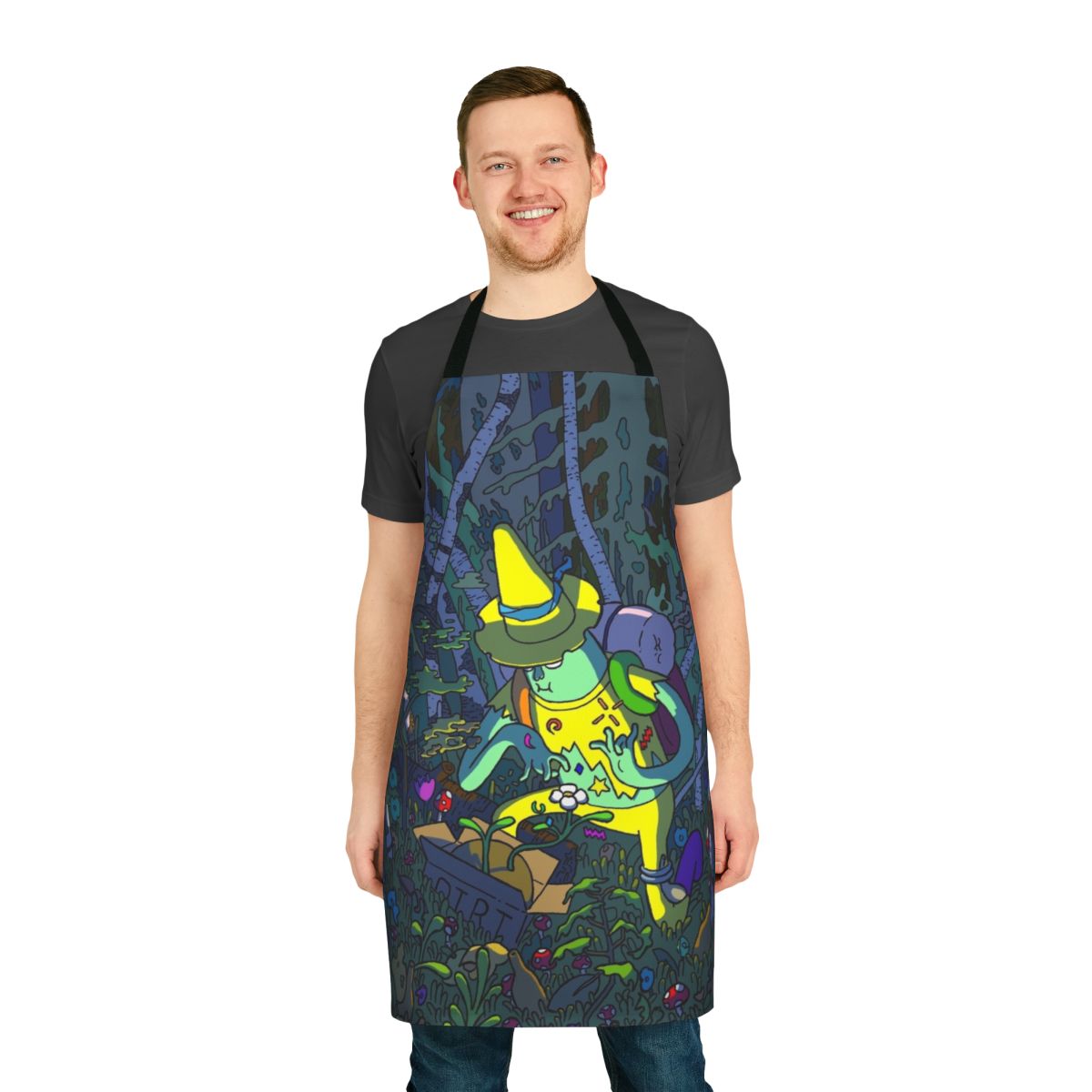 Whimsical adventure time magic man inspired dirt-themed apron