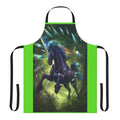 Enchanting black unicorn design printed on a high-quality apron