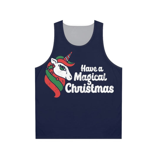 Magical Christmas unicorn unisex tank top