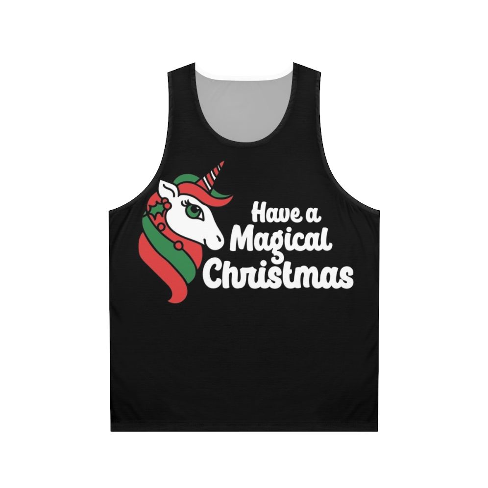 Magical Christmas Unicorn Unisex Tank Top
