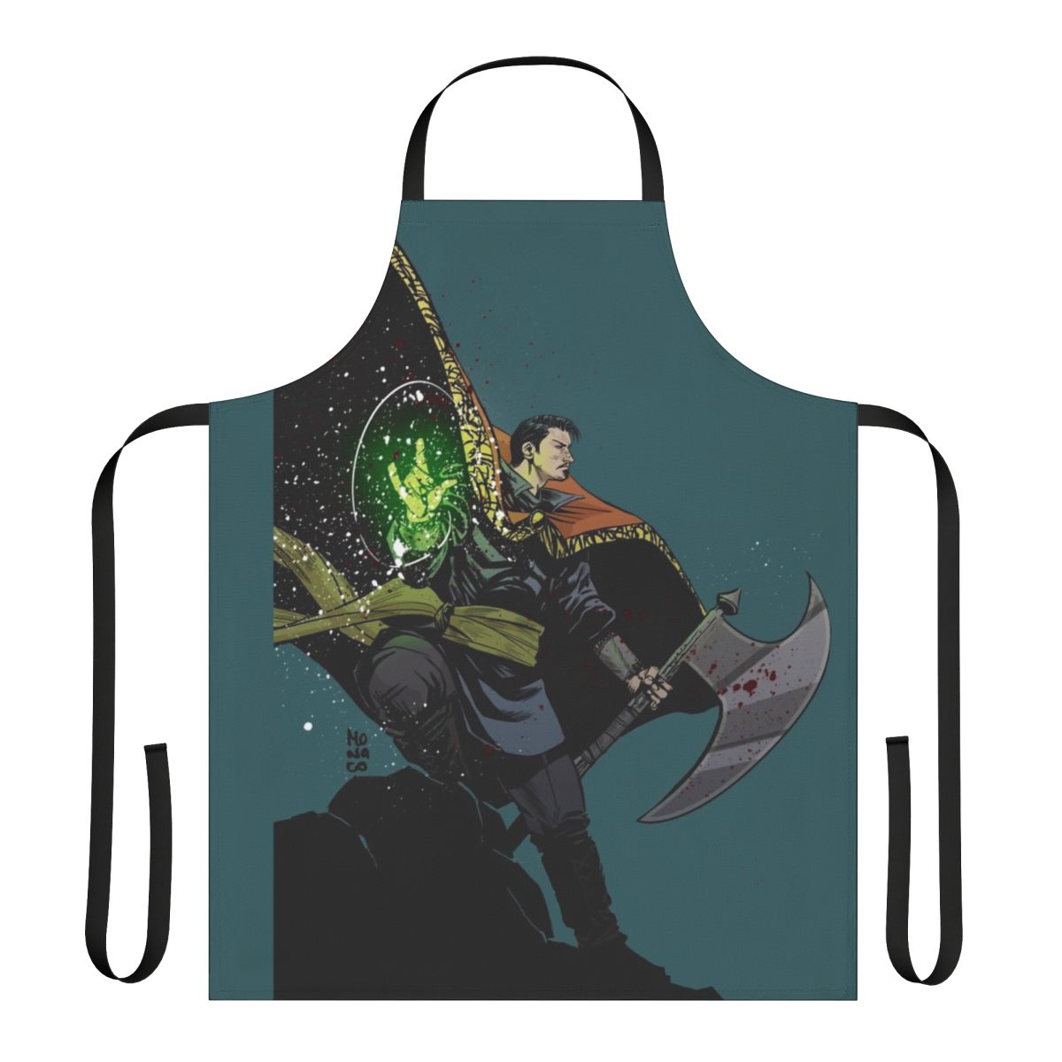 Doctor Strange inspired apron featuring the character design and magic symbols