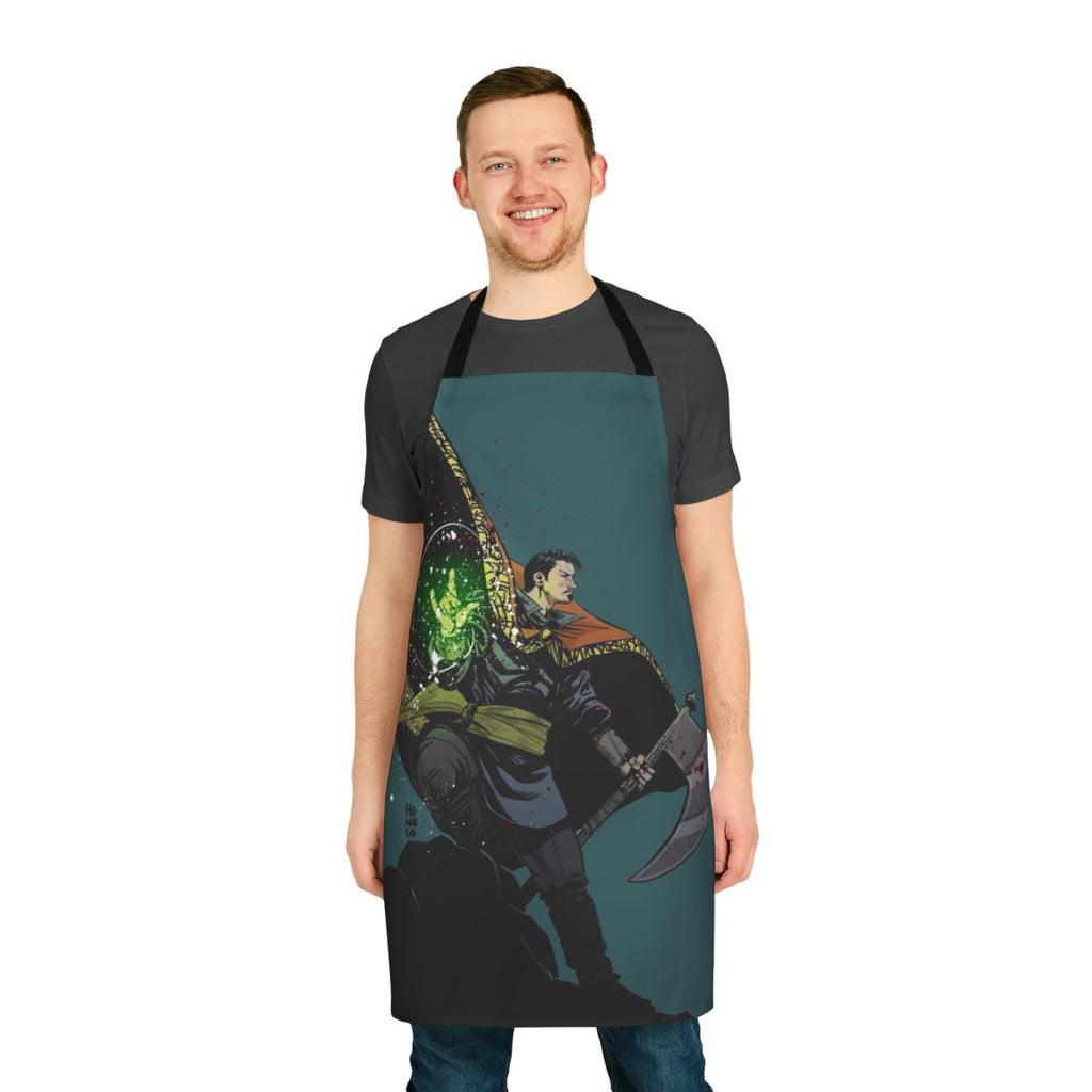 Doctor Strange inspired apron featuring the character design and magic symbols