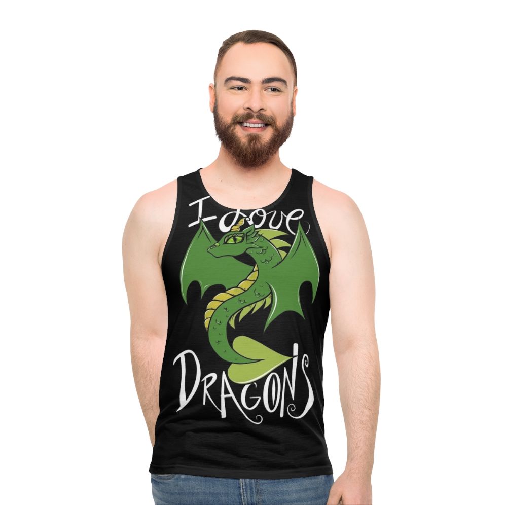 Unisex tank top with a dragon design for fantasy enthusiasts