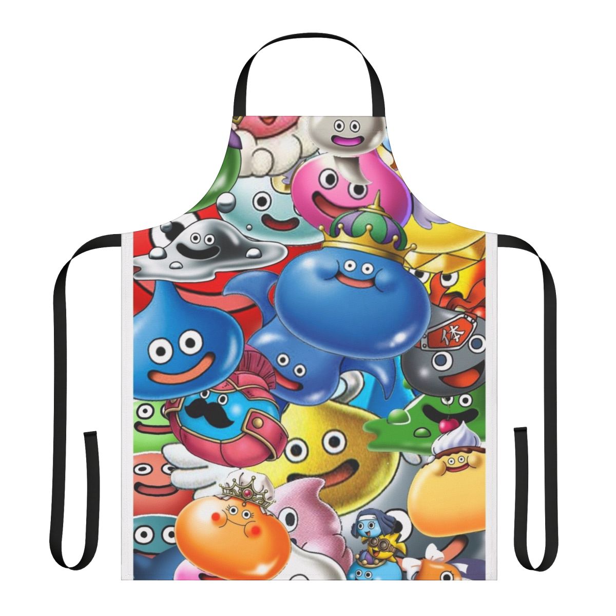Whimsical apron featuring iconic Dragon Quest slime monsters